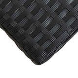 Garden Bench 120 cm Black Poly Rattan and Solid Acacia Wood