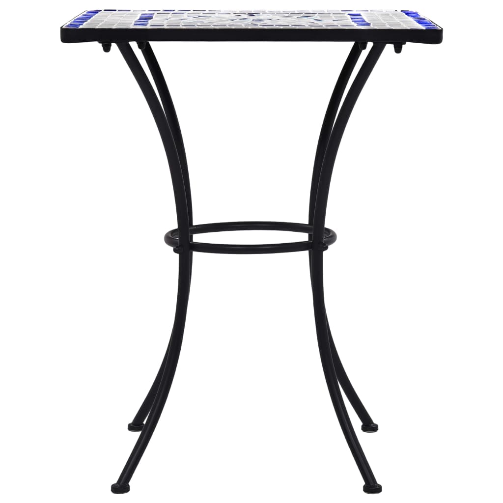 Mosaic Bistro Table Blue and White 60 cm Ceramic