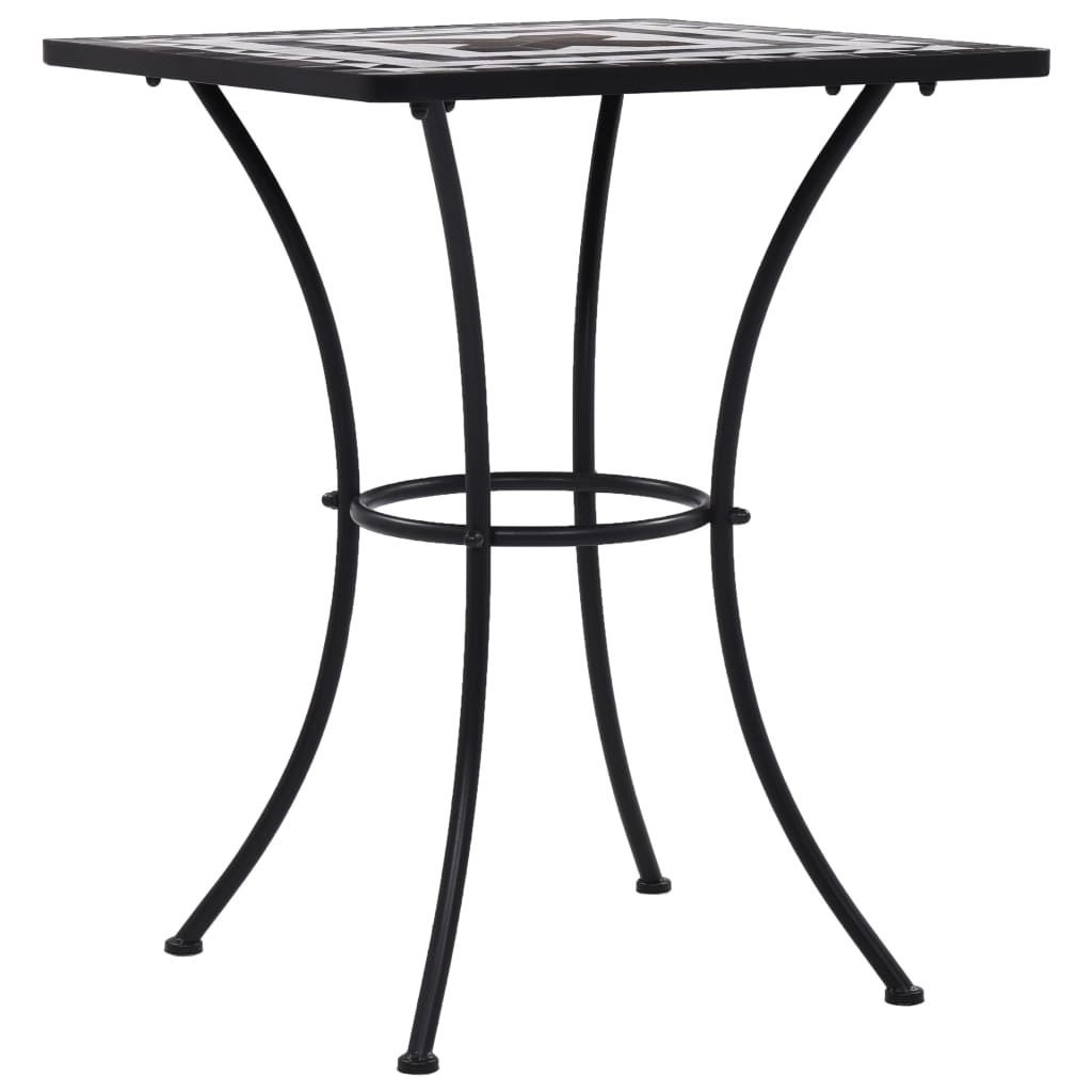 Mosaic Bistro Table Black and White 60 cm Ceramic