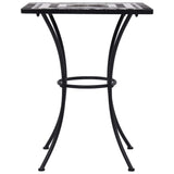 Mosaic Bistro Table Black and White 60 cm Ceramic