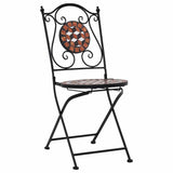 Mosaic Bistro Chairs 2 pcs Brown Ceramic