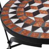 Mosaic Bistro Chairs 2 pcs Brown Ceramic