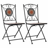 Mosaic Bistro Chairs 2 pcs Orange/Grey