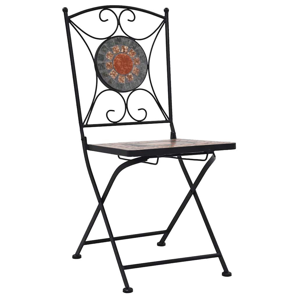 Mosaic Bistro Chairs 2 pcs Orange/Grey