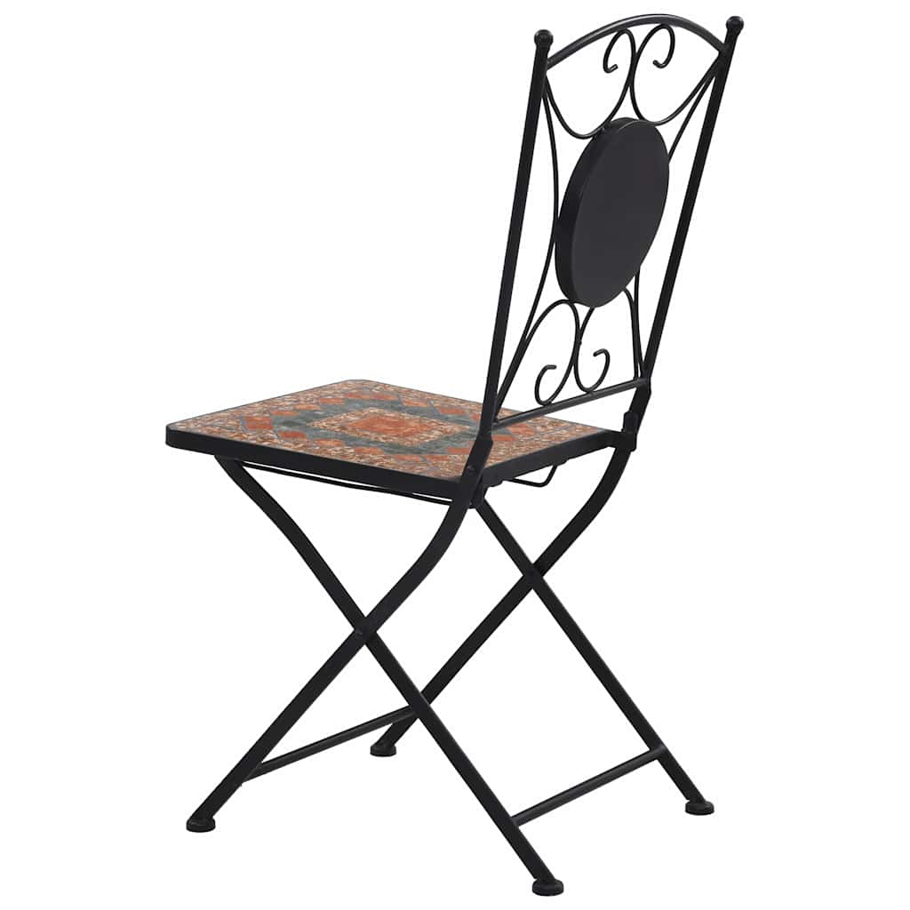 Mosaic Bistro Chairs 2 pcs Orange/Grey