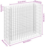 Gabion Raised Bed Galvanised Steel 90x30x90 cm