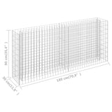 Gabion Raised Bed Galvanised Steel 180x30x90 cm