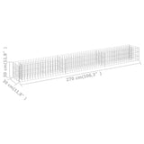 Gabion Raised Bed Galvanised Steel 270x30x30 cm