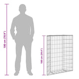 Trapezium Gabion Raised Bed Galvanised Steel 80x20x100 cm