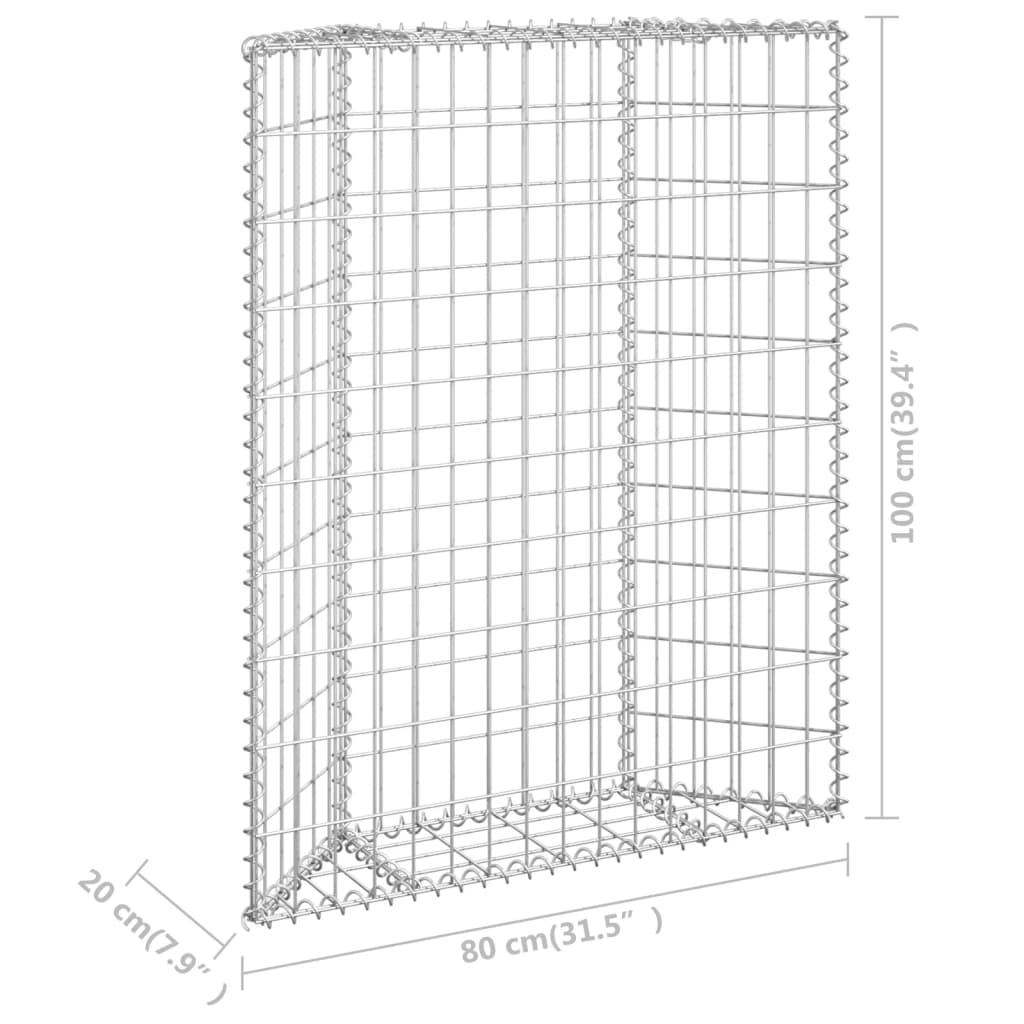 Trapezium Gabion Raised Bed Galvanised Steel 80x20x100 cm