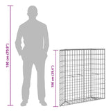 Trapezium Gabion Raised Bed Galvanised Steel 100x20x100 cm