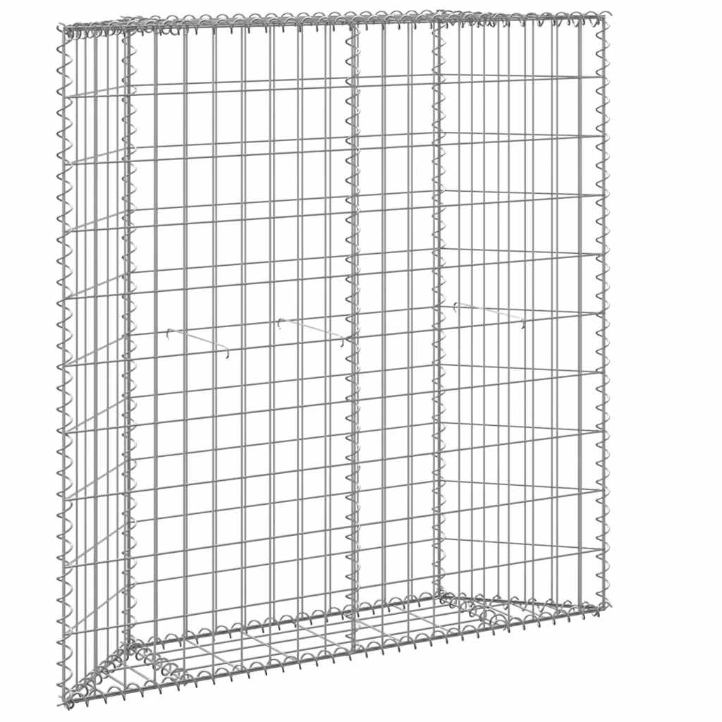 Trapezium Gabion Raised Bed Galvanised Steel 100x20x100 cm