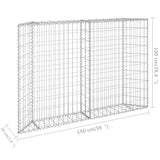 Trapezium Gabion Raised Bed Galvanised Steel 150x20x100 cm