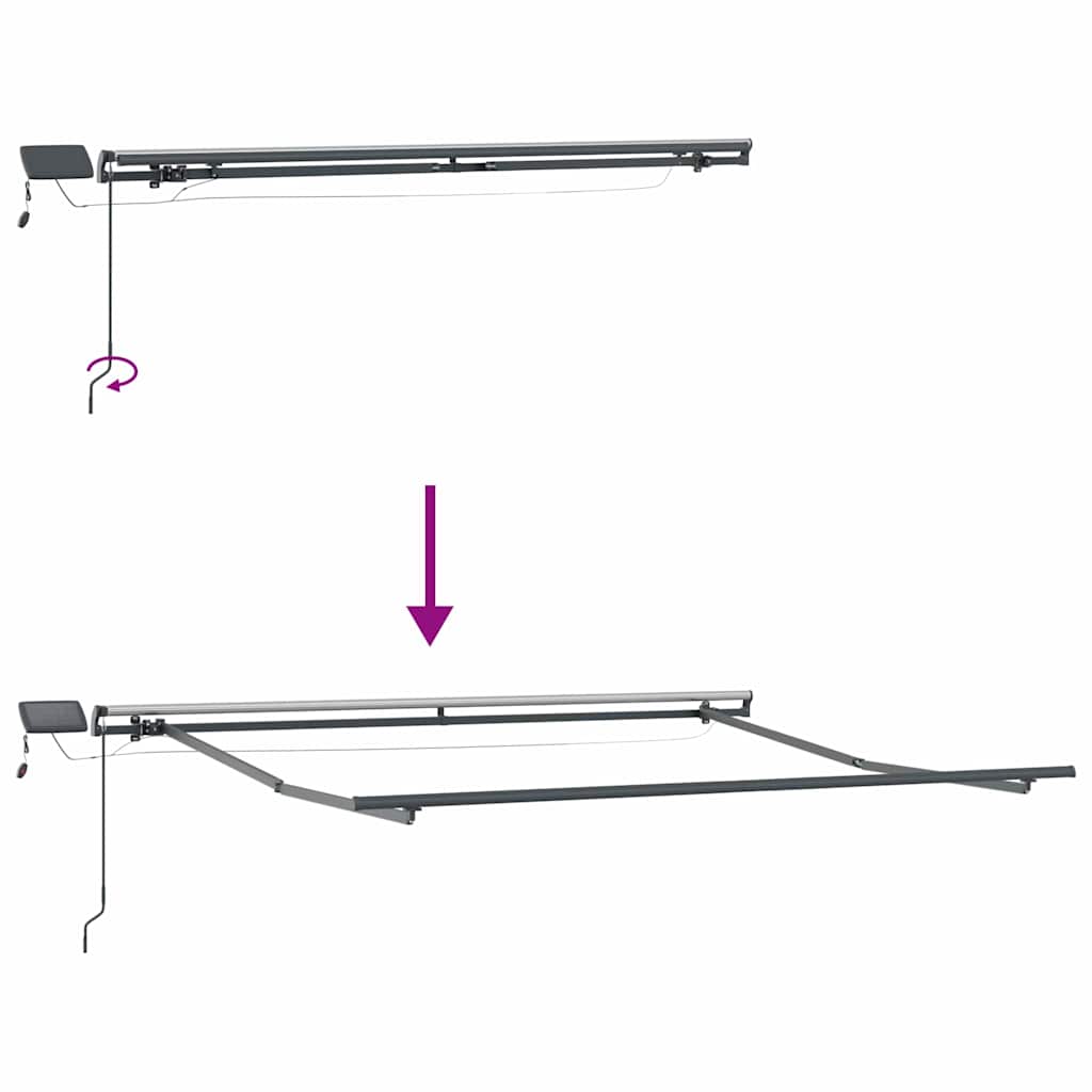 Awning with Manual Anthracite 3.5 x 2.5 m Metal