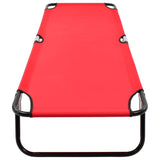 Folding Sun Lounger Red Steel