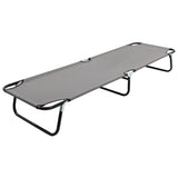 Folding Sun Lounger Grey Steel