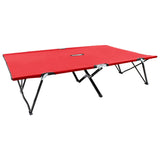 Two Person Folding Sun Lounger Red Steel