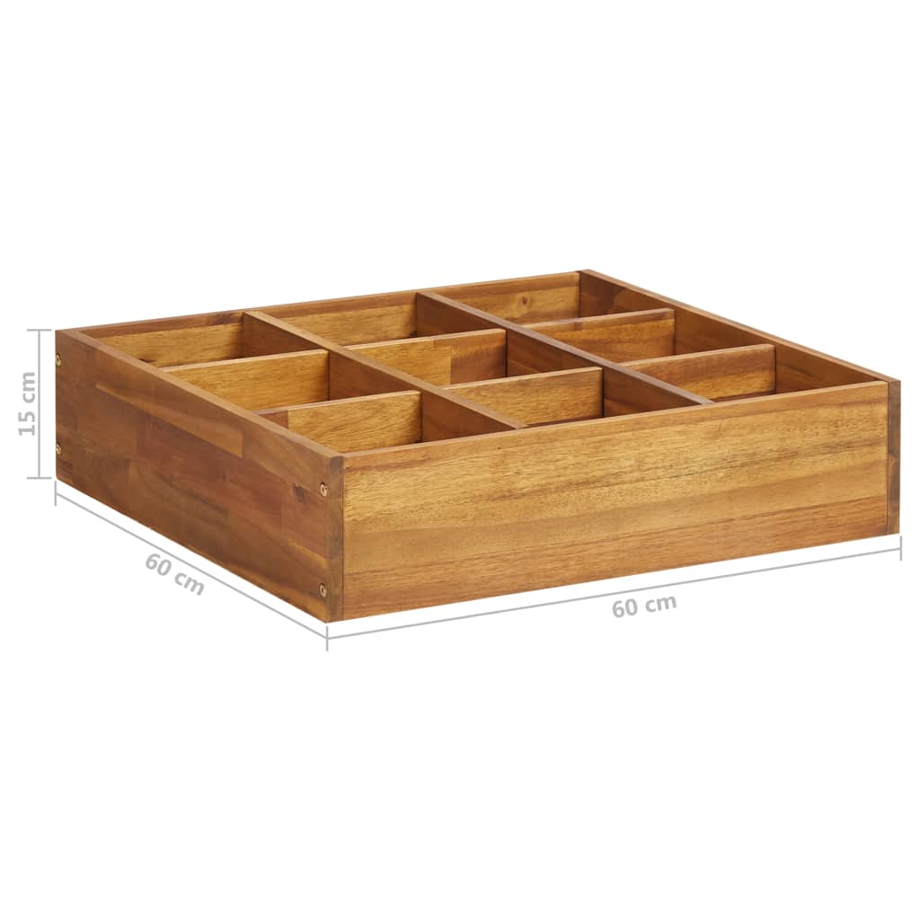 Herb Garden Raised Bed Solid Acacia Wood 60x60x15 cm