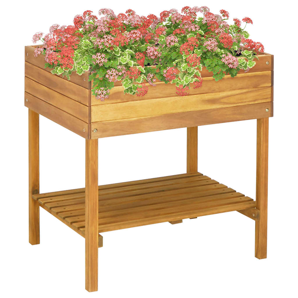 Raised Garden Planter 78.5x58.5x78.5 cm Solid Acacia Wood