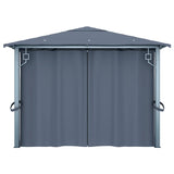 Gazebo with Curtain 400 x 300 cm Anthracite Aluminium