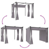 Gazebo with Curtains 3x3 m Anthracite Steel