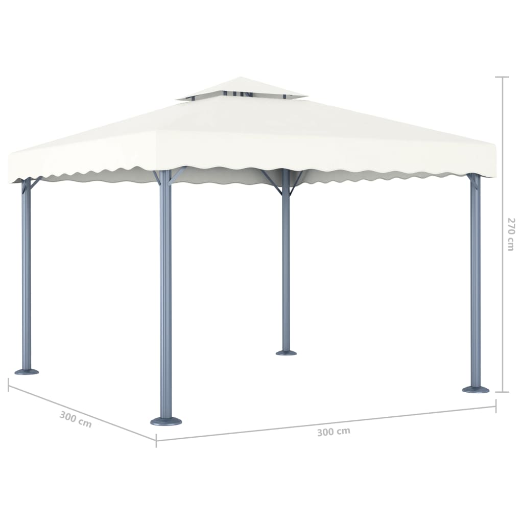 Gazebo 300x300 cm Cream Aluminium