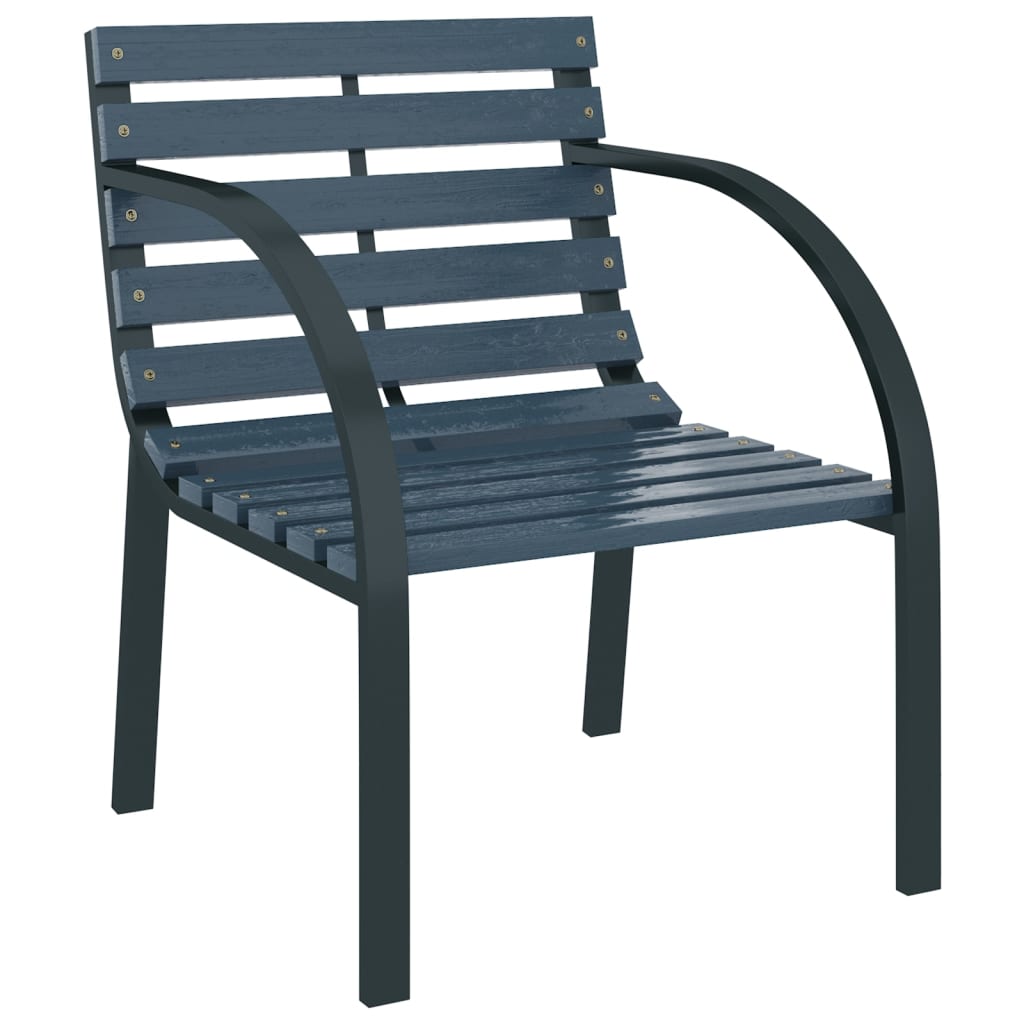 Garden Chairs 2 pcs Grey Wood