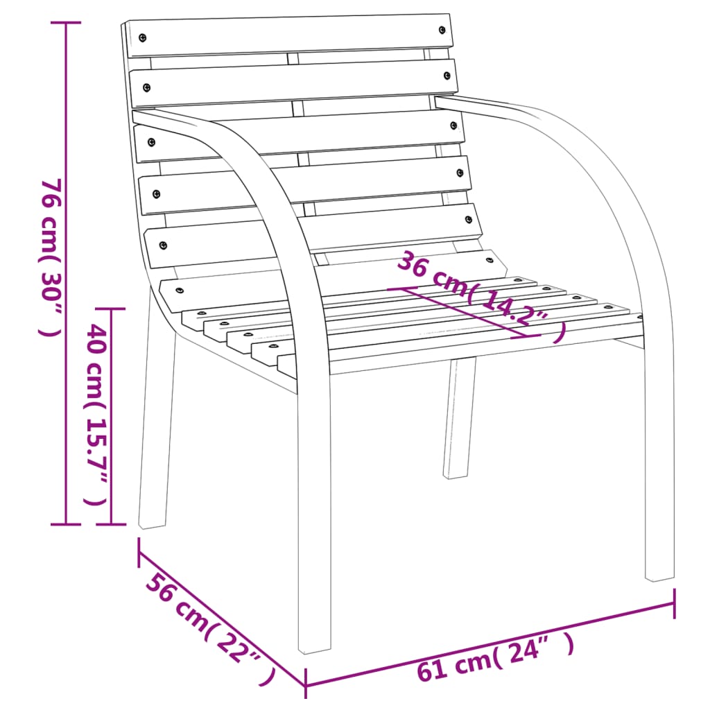 Garden Chairs 2 pcs Grey Wood