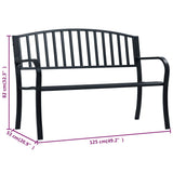 Garden Bench 125 cm Black Steel