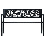Garden Bench 125 cm Black Steel