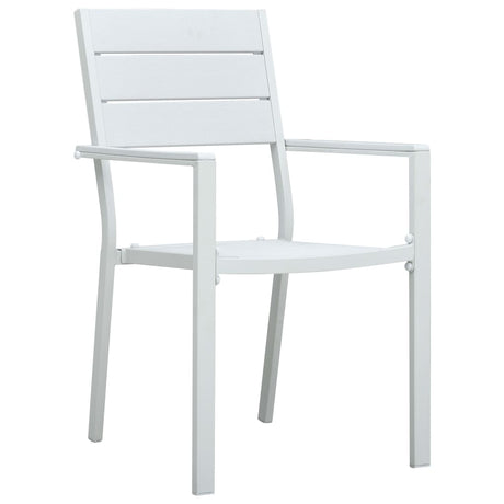 Garden Chairs 4 pcs White HDPE Wood Look