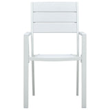 Garden Chairs 4 pcs White HDPE Wood Look