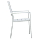 Garden Chairs 4 pcs White HDPE Wood Look