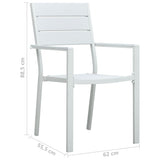 Garden Chairs 4 pcs White HDPE Wood Look