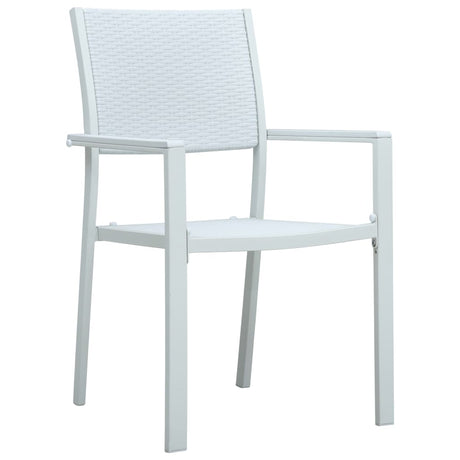 Garden Chairs 4 pcs White Plastic Rattan Look