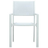 Garden Chairs 4 pcs White Plastic Rattan Look