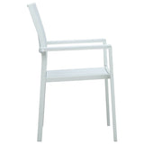 Garden Chairs 4 pcs White Plastic Rattan Look