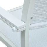 Garden Chairs 4 pcs White Plastic Rattan Look