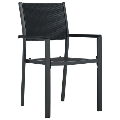 Garden Chairs 2 pcs Black Plastic Rattan Look