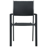 Garden Chairs 2 pcs Black Plastic Rattan Look