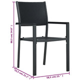 Garden Chairs 2 pcs Black Plastic Rattan Look