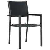 Garden Chairs 4 pcs Black Plastic Rattan Look