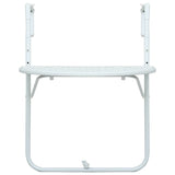 Hanging Balcony Table White 60x64x83.5 cm Plastic Rattan Look