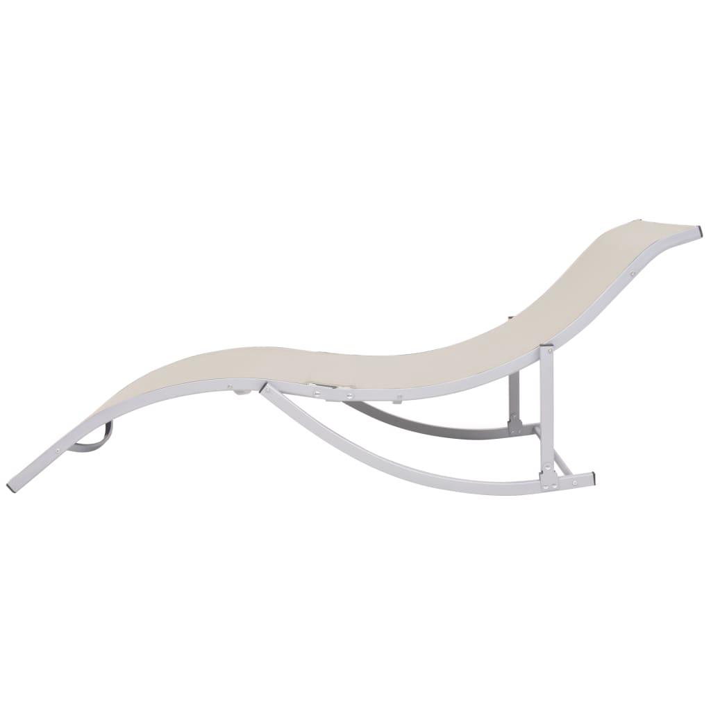 Folding Sun Loungers 2 pcs Cream Textilene