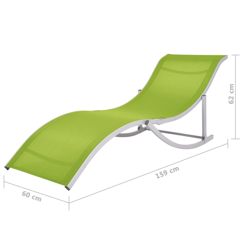 Folding Sun Loungers 2 pcs Green Textilene