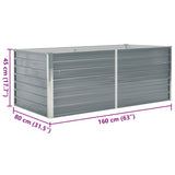 Raised Garden Bed 160x80x45 cm Galvanised Steel Grey