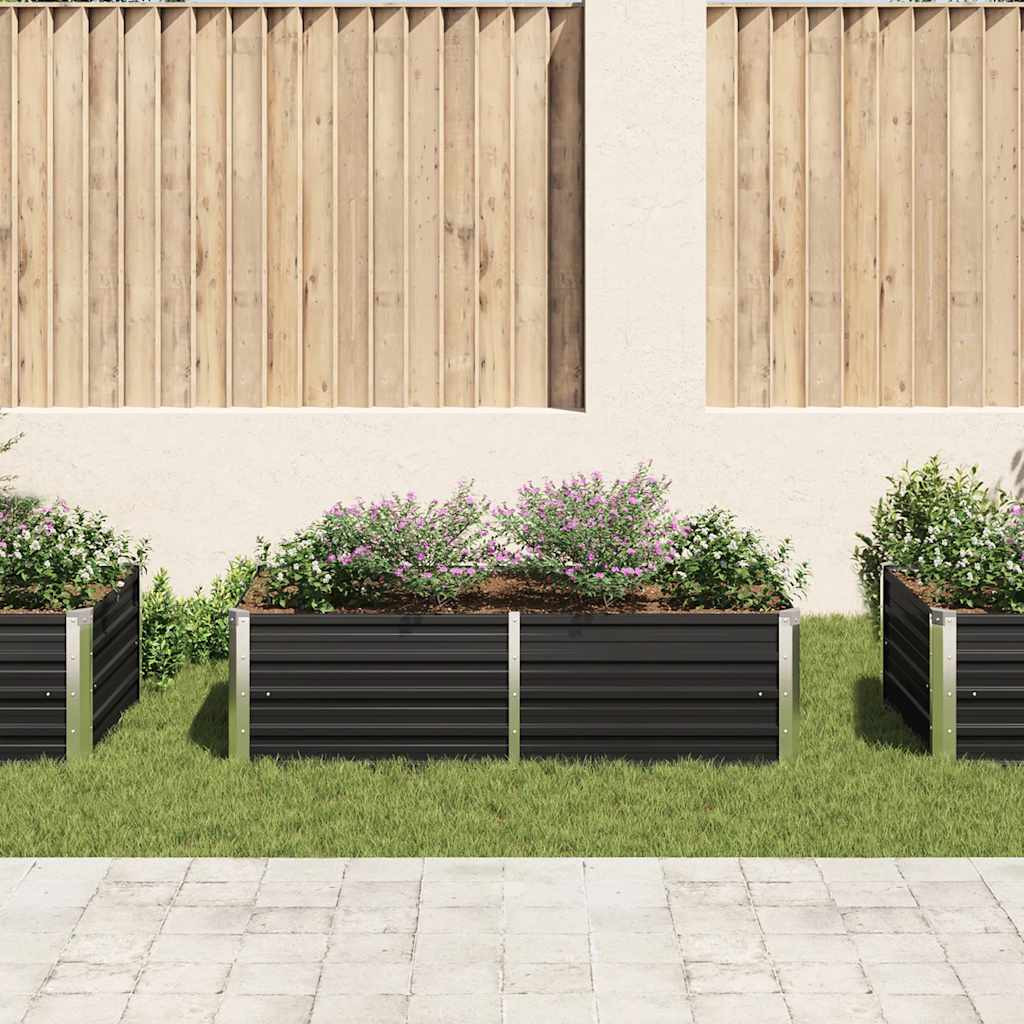 Raised Garden Bed 160x80x45 cm Galvanised Steel Anthracite