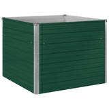 Raised Garden Bed 100x100x77 cm Galvanised Steel Green