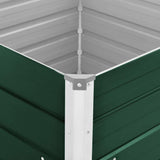 Raised Garden Bed 100x100x77 cm Galvanised Steel Green
