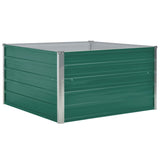 Raised Garden Bed 100x100x45 cm Galvanised Steel Green